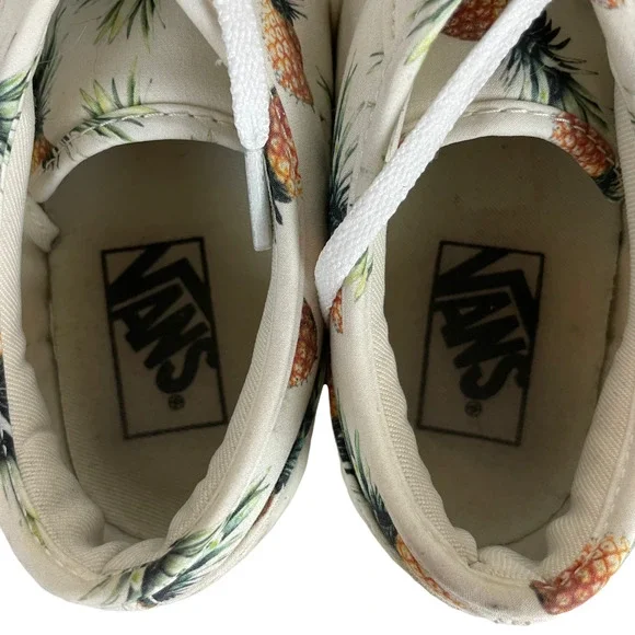 VANS Pineapple Pattern Fabric Lace-Up Low Sneakers Size 8.5 - Picture 8 of 8